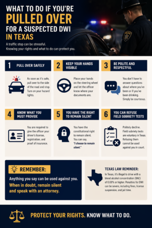 What to Do If You’re Pulled Over for a Suspected DWI in Texas