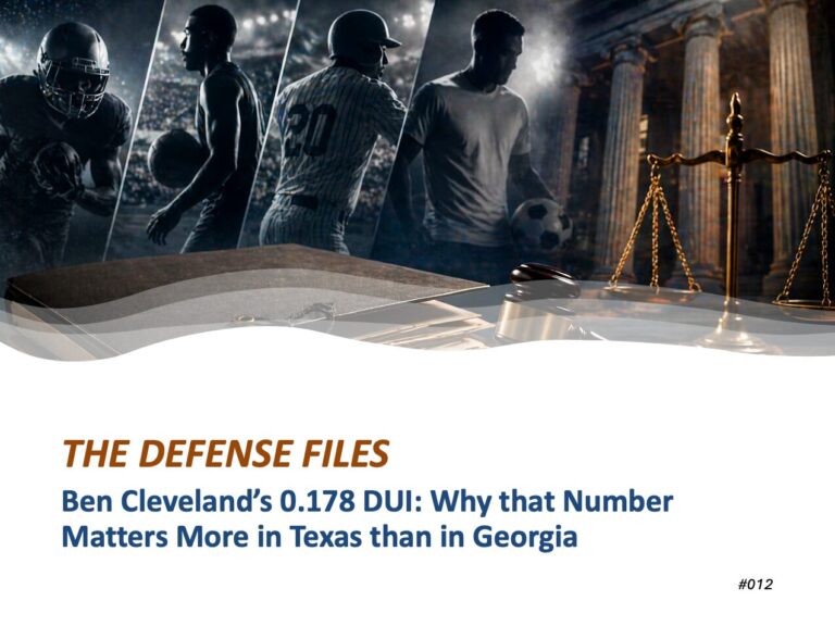Ben Cleveland’s 0.178 DUI: Why That Number Matters in Georgia and in Texas
