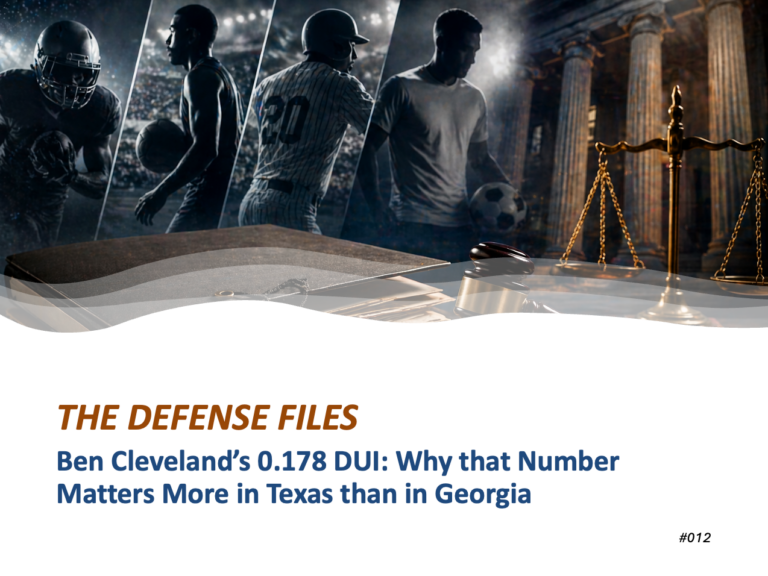 Ben Cleveland’s 0.178 DUI: Why That Number Matters in Georgia and in Texas
