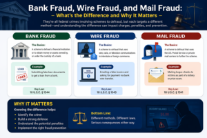 Bank Fraud, Wire Fraud, and Mail Fraud: What’s the Difference and Why It Matters