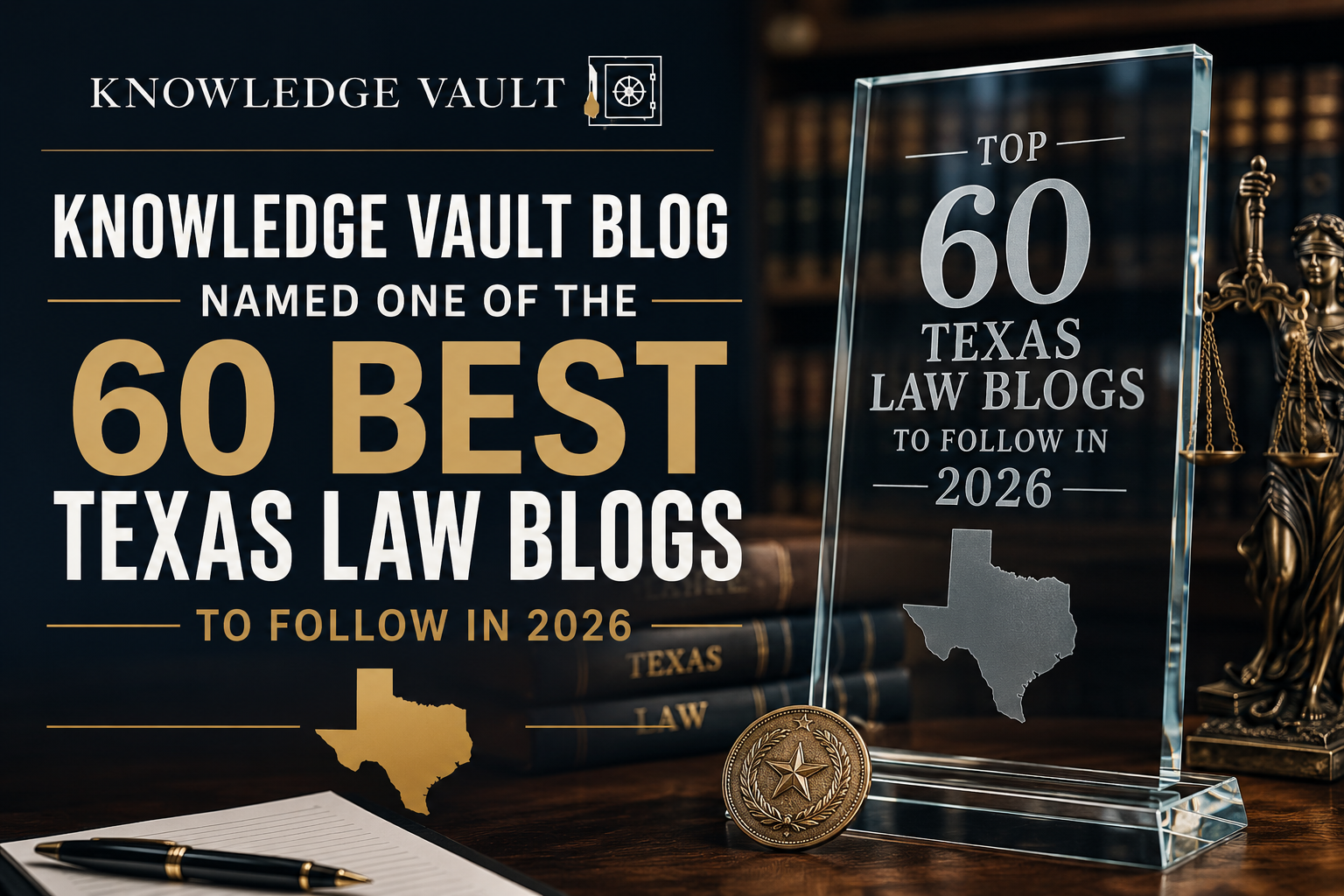 Knowledge Vault Blog Named One of the 60 Best Texas Law Blogs to Follow in 2026