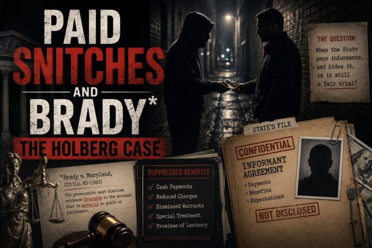 Paid Snitches and Brady: The Holberg Case