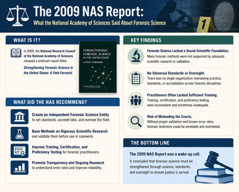 The 2009 NAS Report and Forensic Science Reliability